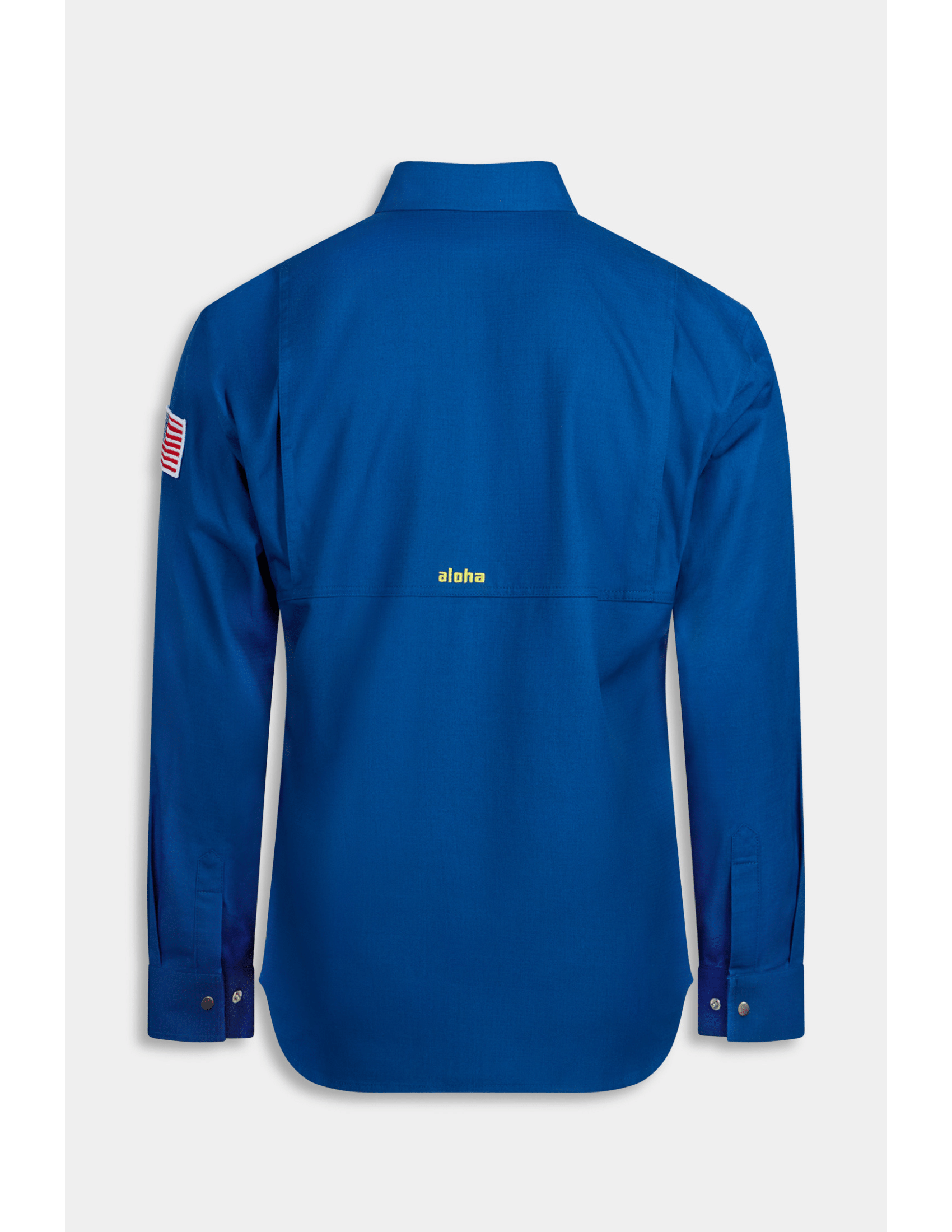 Aloha Mens 5.5 oz. CAT2 Inherent FR RipStop Action Back Shirt - Royal Blue - RS-ST02C-SC-ROYAL-