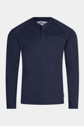 Aloha Mens 6.0 oz CAT2 FR Inherent Long Sleeve Raglan Henley Shirt - Navy Blue
