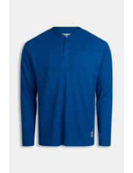 Aloha Mens 6.0 oz CAT2 FR Inherent Long Sleeve Raglan Henley Shirt - Royal Blue fr,flame,fire,resistant,retardant,henley,long,sleeve,button,light,work,tee,T,shirt,uniform,comfortable,dark,blue,midnight,indigo