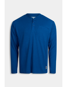 Aloha Mens 6.0 oz CAT2 FR Inherent Long Sleeve Raglan Henley Shirt - Royal Blue