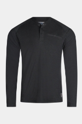 Aloha Mens 6.0 oz CAT2 FR Inherent Long Sleeve Raglan Henley Shirt - Charcoal fr,flame,fire,resistant,retardant,henley,long,sleeve,button,light,work,tee,T,shirt,uniform,comfortable,grey,gray,charcoal,light,black