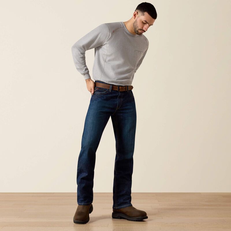 Ariat Mens FR M4 Relaxed Basic Boot Cut Jean - Shale - 10012555-