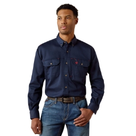 Ariat Mens FR Solid Vent Work Shirt - Navy