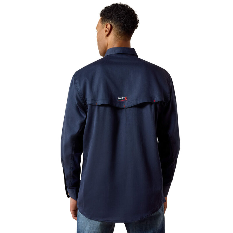 Ariat Mens FR Solid Vent Work Shirt - Navy - 10019062-