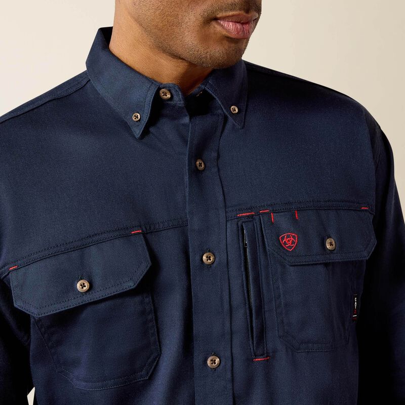 Ariat Mens FR Solid Vent Work Shirt - Navy - 10019062-