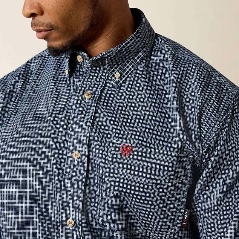 Ariat Mens FR Basic Work Shirt - Blue Multi - 10013513-