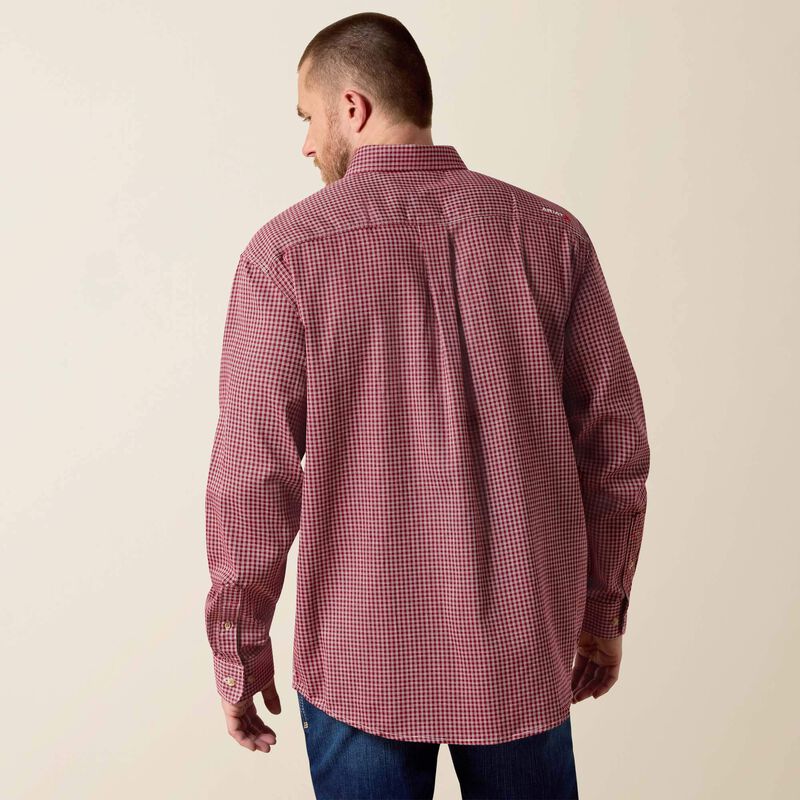 Ariat Mens FR Bell Work Shirt - Wine - 10015945-