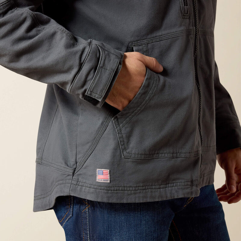 Ariat Men's FR DuraLight Cordura Canvas Field Jacket - Iron Grey - 10033193-