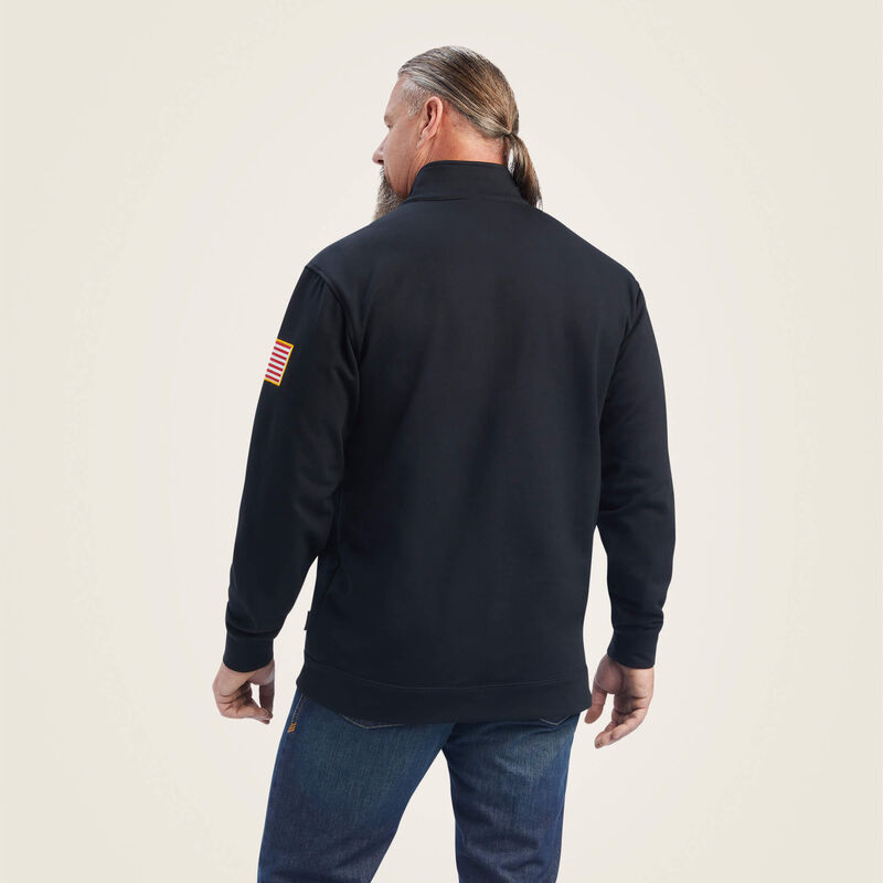 Ariat Men's FR Durastrech Fleece 1/2 Zip Job Sweater- Black - 10041480-