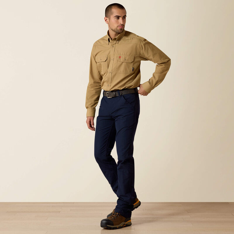 Ariat Mens FR Featherlight Work Shirt - Khaki - 10031015-