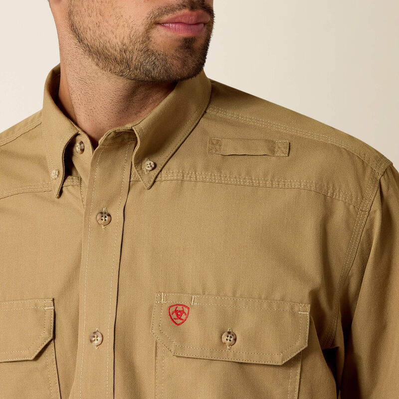Ariat Mens FR Featherlight Work Shirt - Khaki - 10031015-