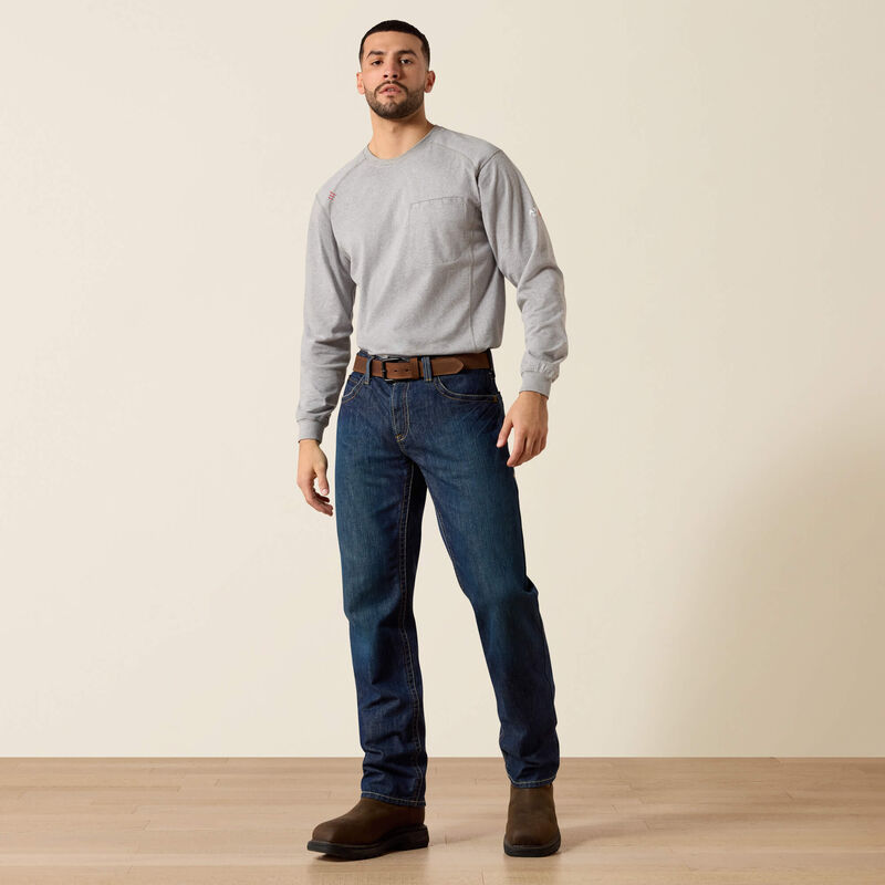 Ariat Mens FR M3 Loose Basic Stackable Straight Leg Jean - Shale - 10014450-