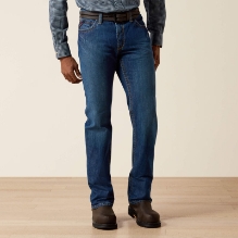 Ariat Mens FR M4 Relaxed Basic Boot Cut Jean - Flint Blue FR,fire,flame,resistant,retardant,bottoms,men,boy,mens,boys,pant,pants,jean,jeans,uniform,work,blue,denim