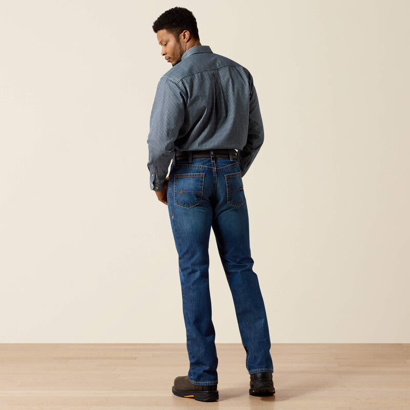 Ariat Mens FR M4 Relaxed Basic Boot Cut Jean - Flint Blue - 10012552-