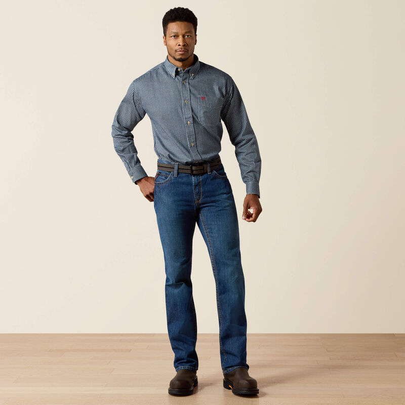 Ariat Mens FR M4 Relaxed Basic Boot Cut Jean - Flint Blue - 10012552-
