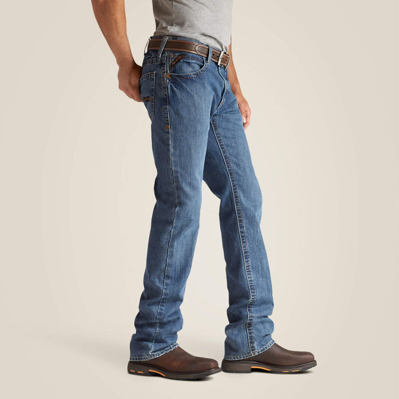 Ariat Mens FR M4 Relaxed Basic Boot Cut Jean - Flint Blue - 10012552-