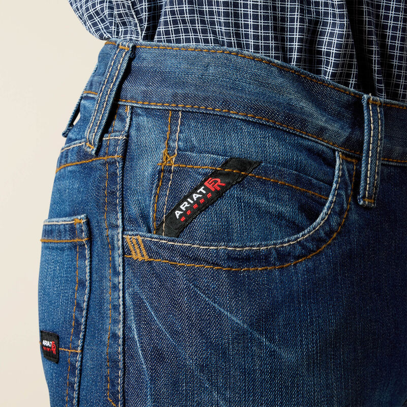 Ariat Mens FR M4 Relaxed Basic Boot Cut Jean - Flint Blue - 10012552-
