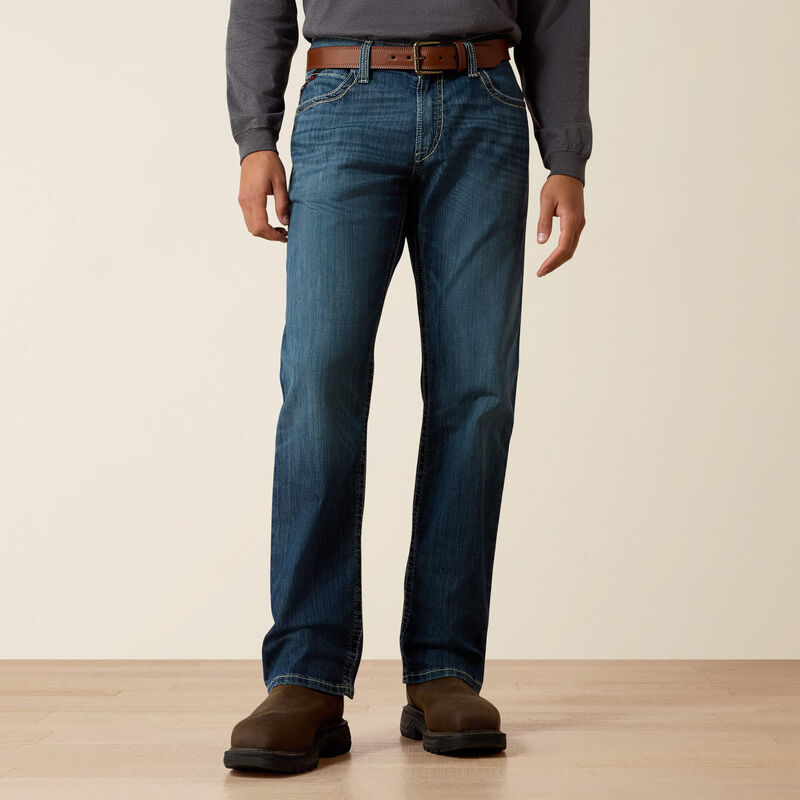 Ariat Mens FR M4 Relaxed Stretch DuraLight Boundary Boot Cut Jean - Bryce - 10023467-