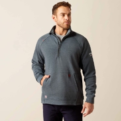 Ariat Mens FR Primo Fleece 2.0 1/4 Zip Sweater - Charcoal Grey men,mens,boy,boys,jacket,coat,hoodie,sweatshirt,sweater,pull,light,grey,gray,iron,metal