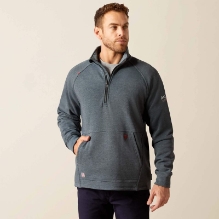 Ariat Mens FR Primo Fleece 2.0 1/4 Zip Sweater - Charcoal Grey men,mens,boy,boys,jacket,coat,hoodie,sweatshirt,sweater,pull,light,grey,gray,iron,metal
