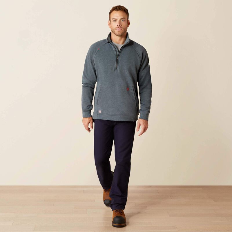 Ariat Men's FR Primo Fleece 2.0 1/4 Zip Sweater - Charcoal Grey - 10052096-