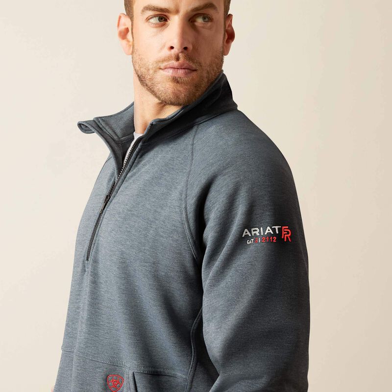 Ariat Men's FR Primo Fleece 2.0 1/4 Zip Sweater - Charcoal Grey - 10052096-