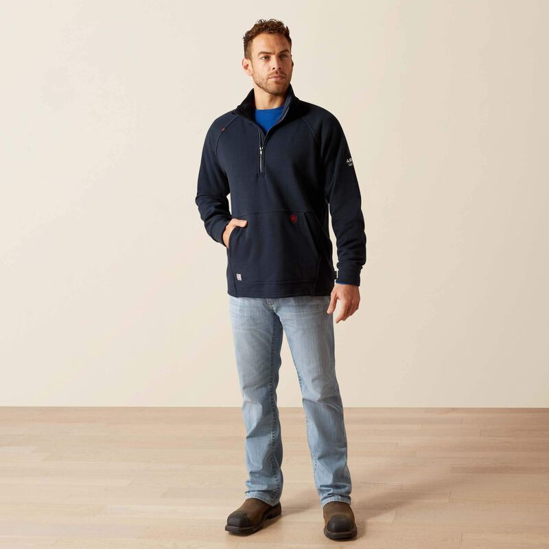 Ariat Men's FR Primo Fleece 2.0 1/4 Zip Sweater - Navy - 10052898-