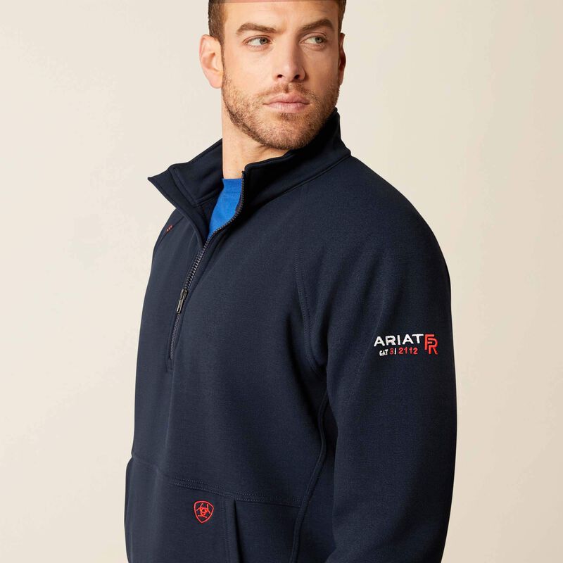 Ariat Men's FR Primo Fleece 2.0 1/4 Zip Sweater - Navy - 10052898-