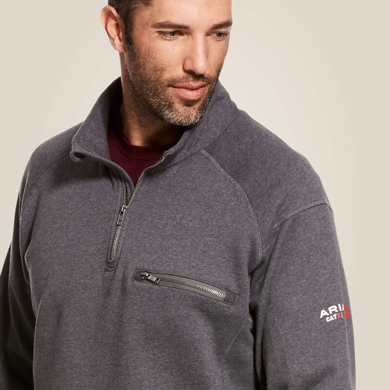 Ariat Men's FR Rev 1/4 Zip Top - Charcoal Heather - 10027924-