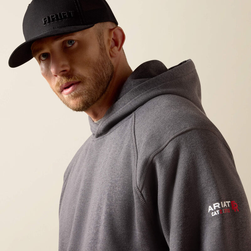 Ariat Men's FR Rev Pullover Hoodie - Charcoal Heather - 10046643-