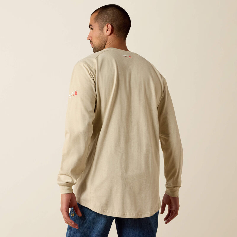 Ariat Mens FR Air Henley - Khaki - 10022598-