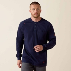 Ariat Mens FR Air Henley - Navy