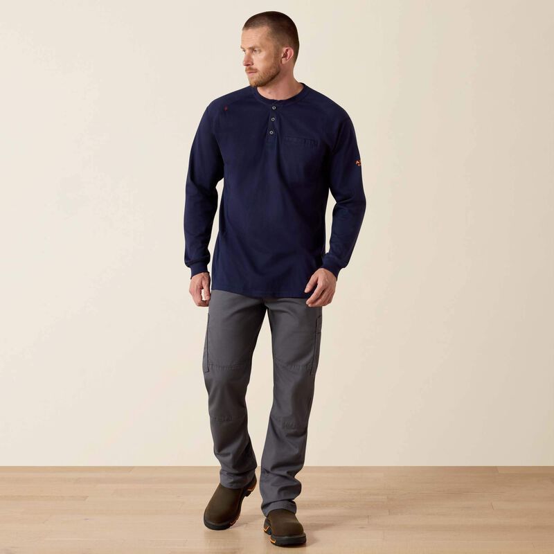 Ariat Mens FR Air Henley - Navy - 10022597-