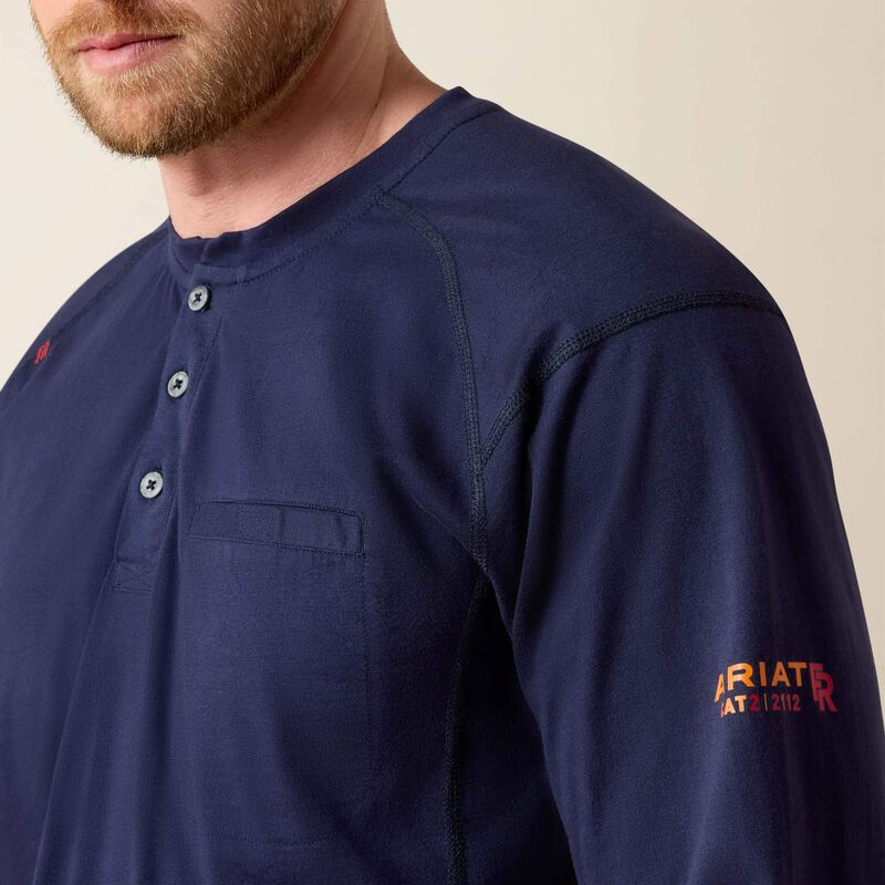 Ariat Mens FR Air Henley - Navy - 10022597-