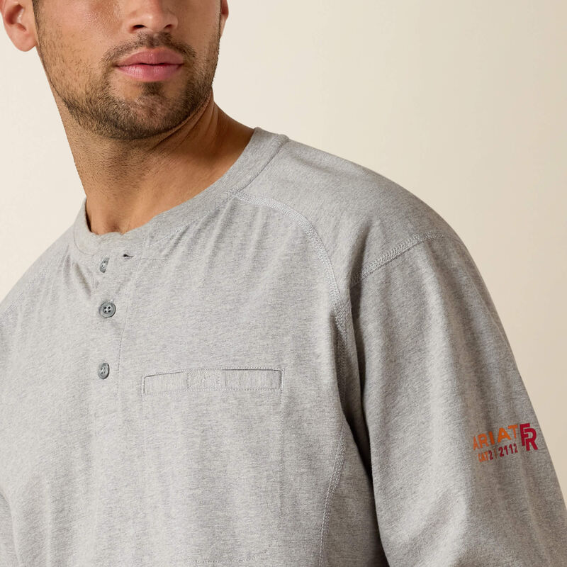 Ariat Mens FR Air Henley - Silver Fox Heather - 10022599-