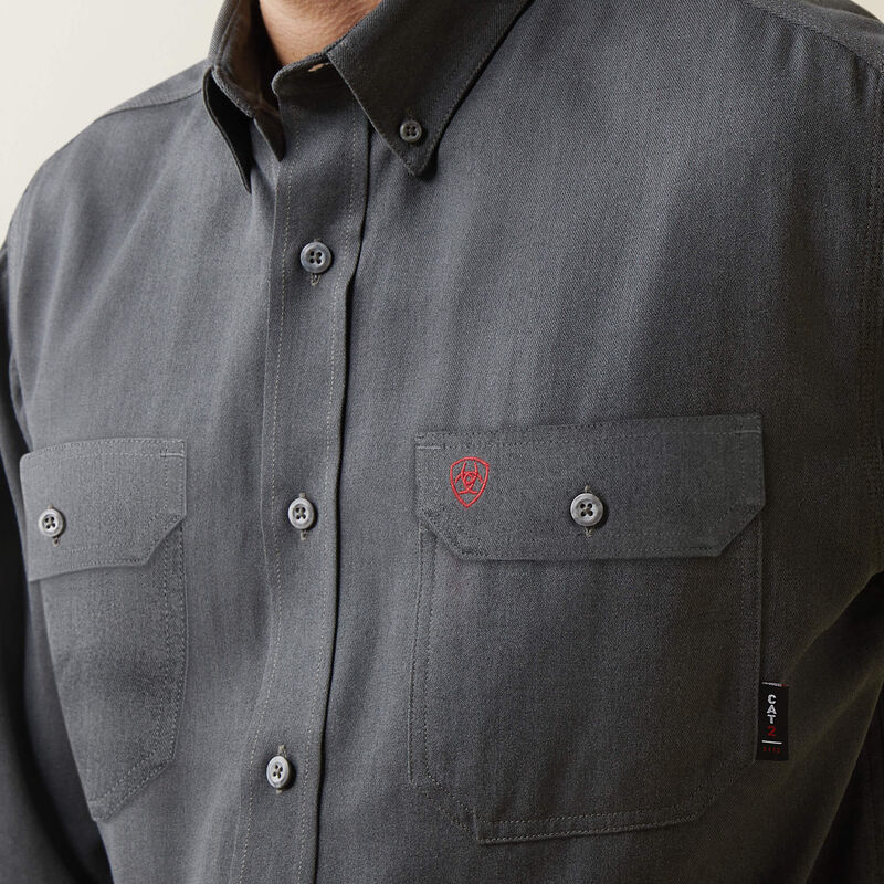 Ariat Mens FR Air Inherent Work Shirt - Charcoal Heather - 10040901-