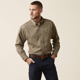 Ariat Mens FR Air Inherent Work Shirt - Khaki Heather