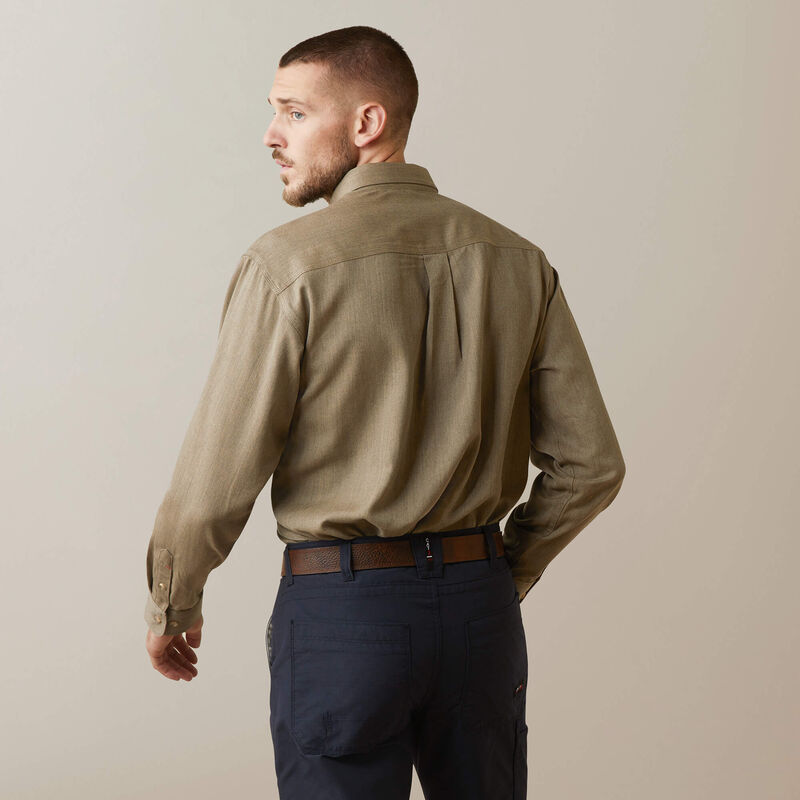 Ariat Mens FR Air Inherent Work Shirt - Khaki Heather - 10040900-