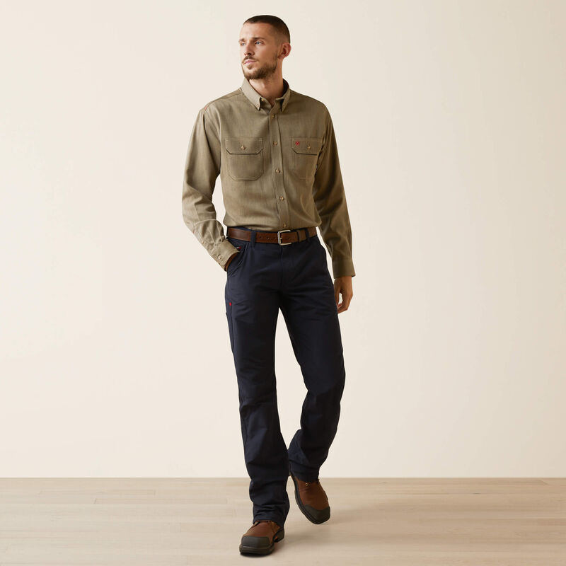 Ariat Mens FR Air Inherent Work Shirt - Khaki Heather - 10040900-