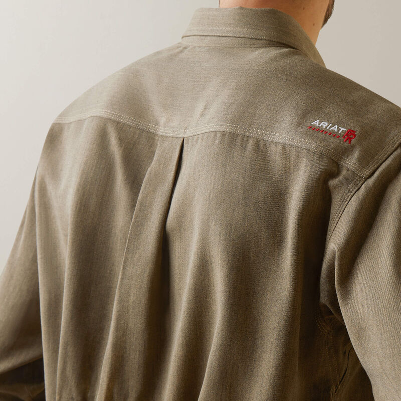 Ariat Mens FR Air Inherent Work Shirt - Khaki Heather - 10040900-