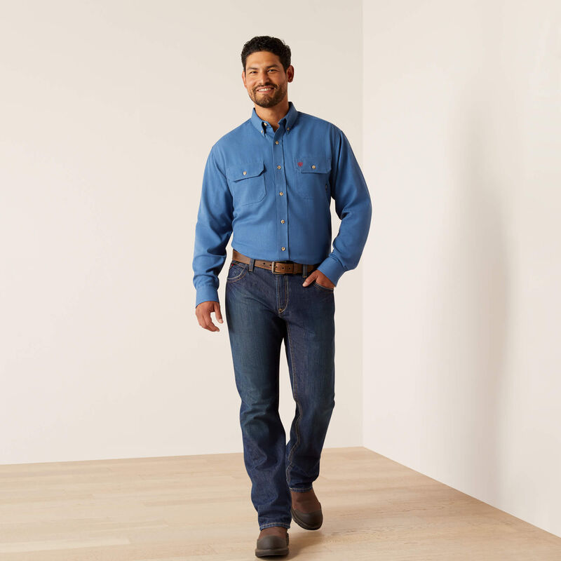 Ariat Mens FR Air Inherent Work Shirt - Medium Blue - 10055218-