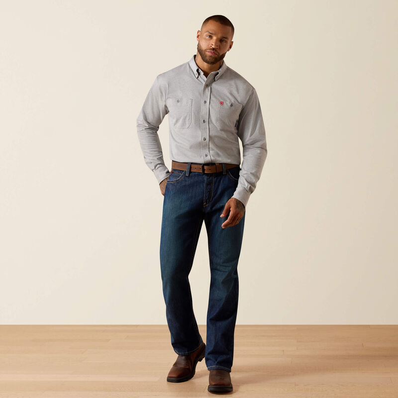Ariat Mens FR Airified Work Shirt - Silver Fox - 10071327-