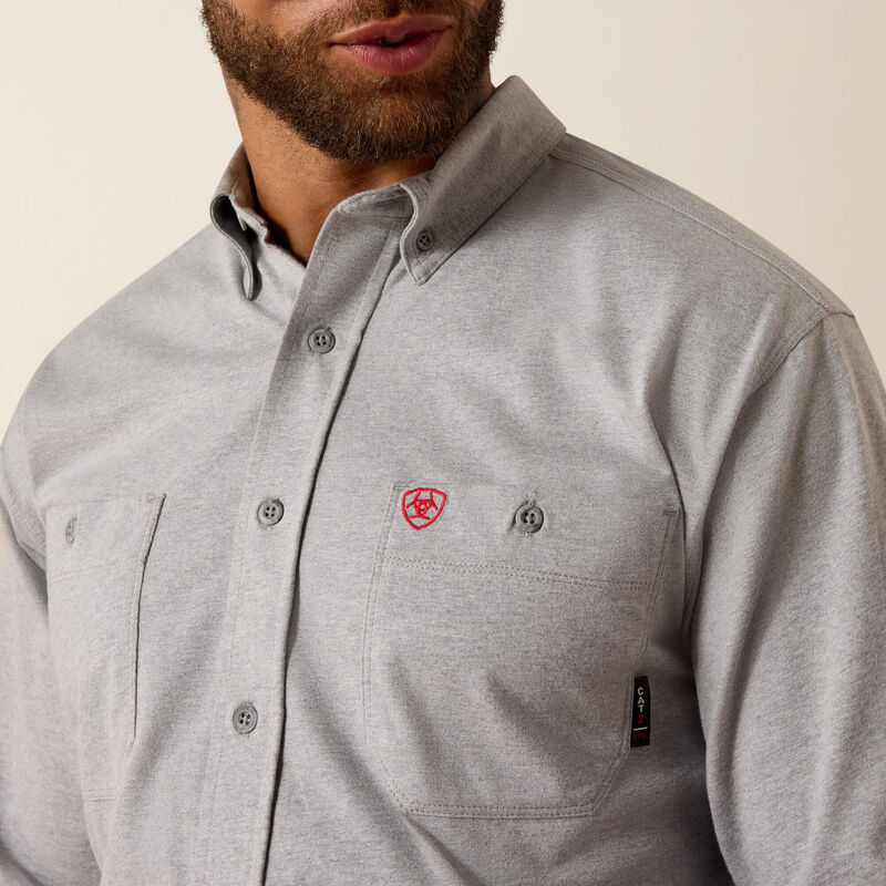Ariat Mens FR Airified Work Shirt - Silver Fox - 10071327-