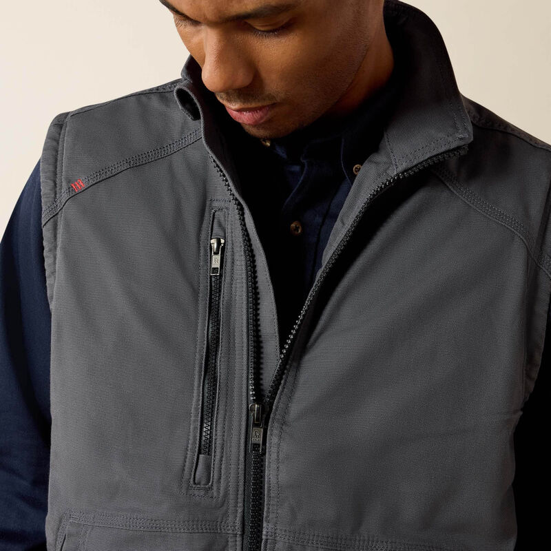 Ariat Mens FR DuraLight Cordura Canvas Vest - Iron Grey - 10027868-