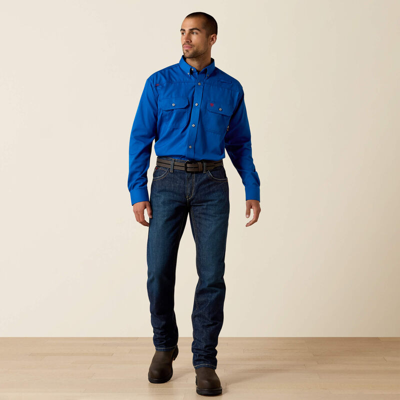 Ariat Mens FR Featherlight Work Shirt - Royal Blue - 10025428-