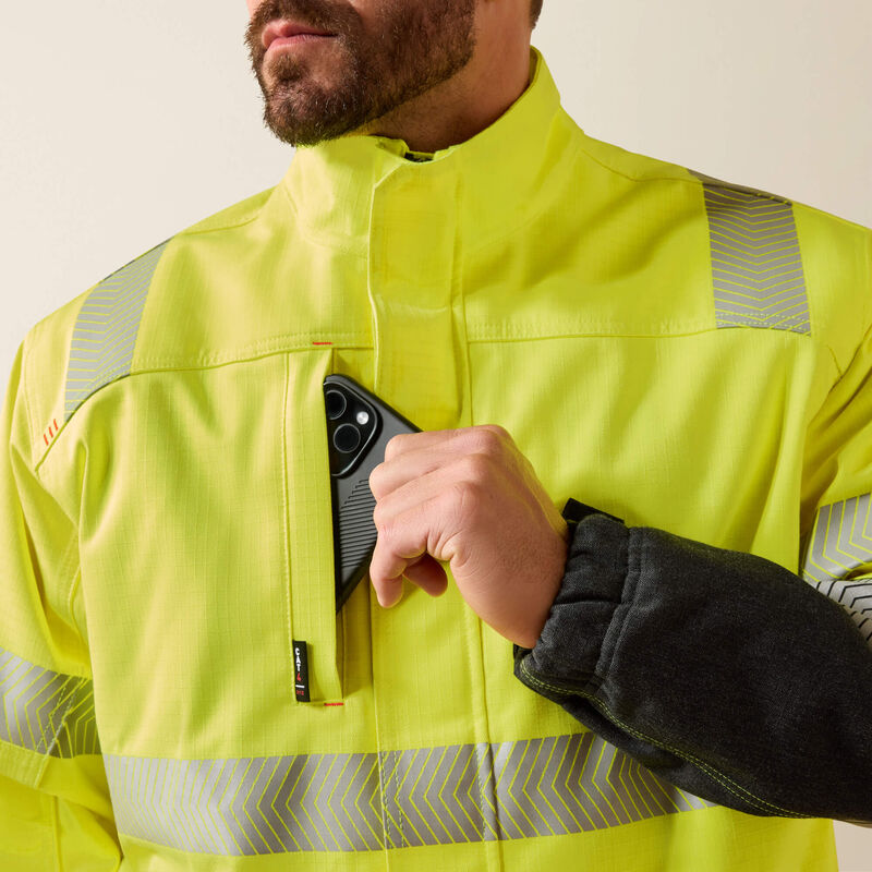 Ariat Mens FR Hi-Vis Waterproof Insulated Jacket - Hi-Vis Yellow - 10024022-