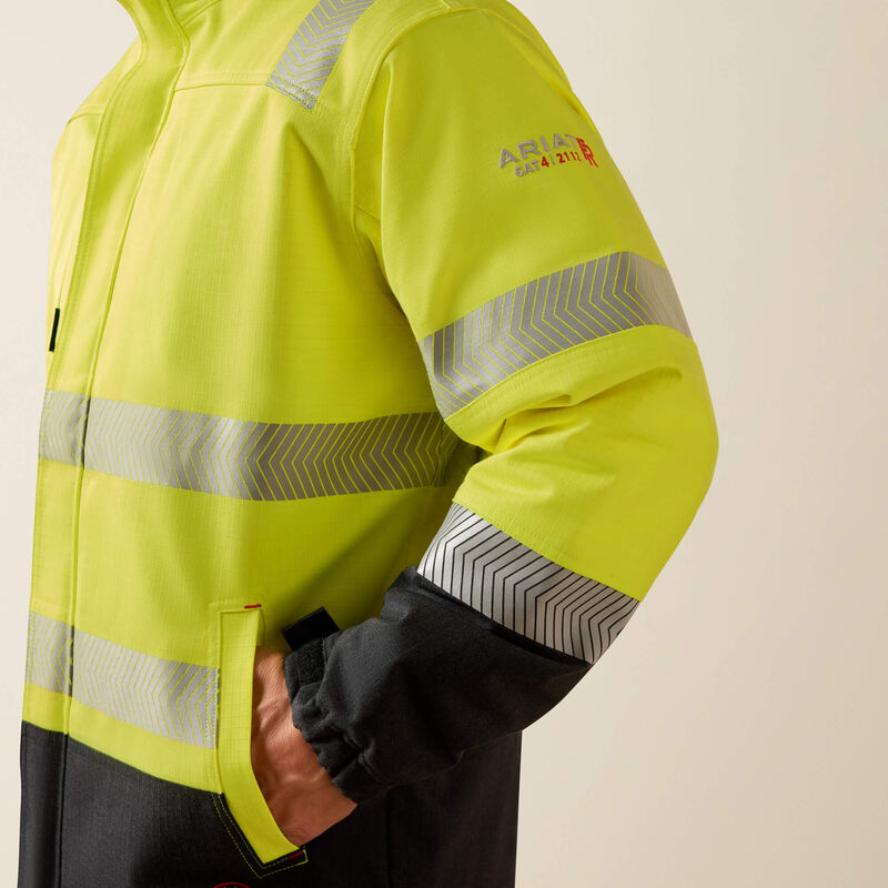 Ariat Mens FR Hi-Vis Waterproof Insulated Jacket - Hi-Vis Yellow - 10024022-