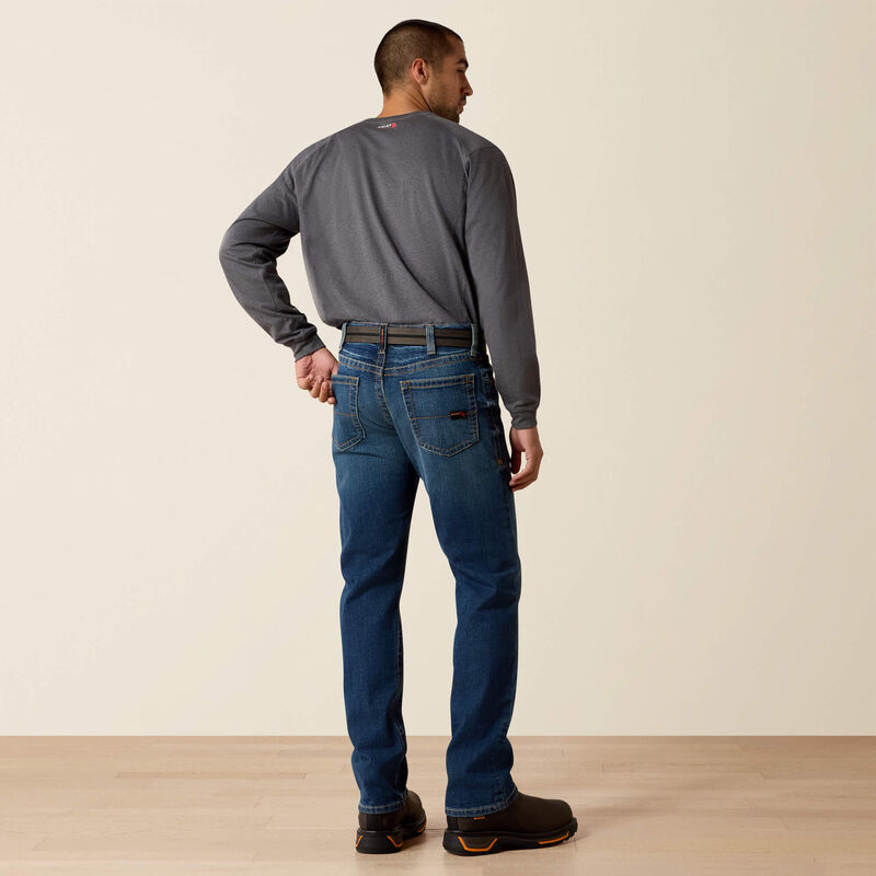 Ariat Mens FR M4 Relaxed Basic Boot Cut Jean - Alloy Wash - 10020812-