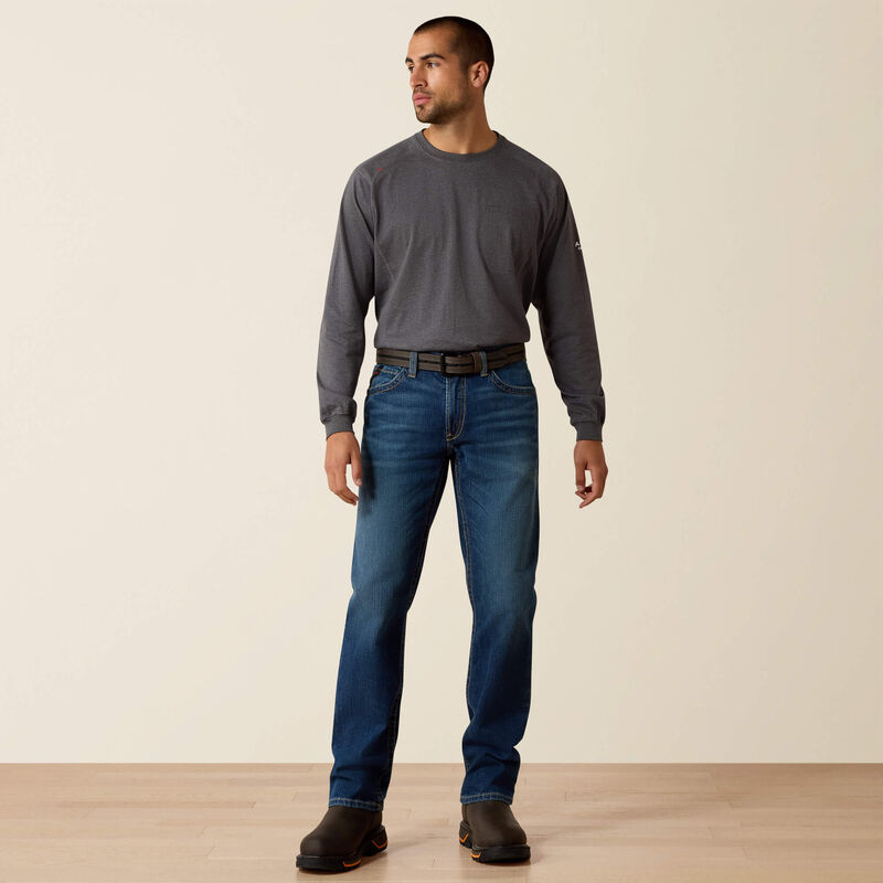 Ariat Mens FR M4 Relaxed Basic Boot Cut Jean - Alloy Wash - 10020812-