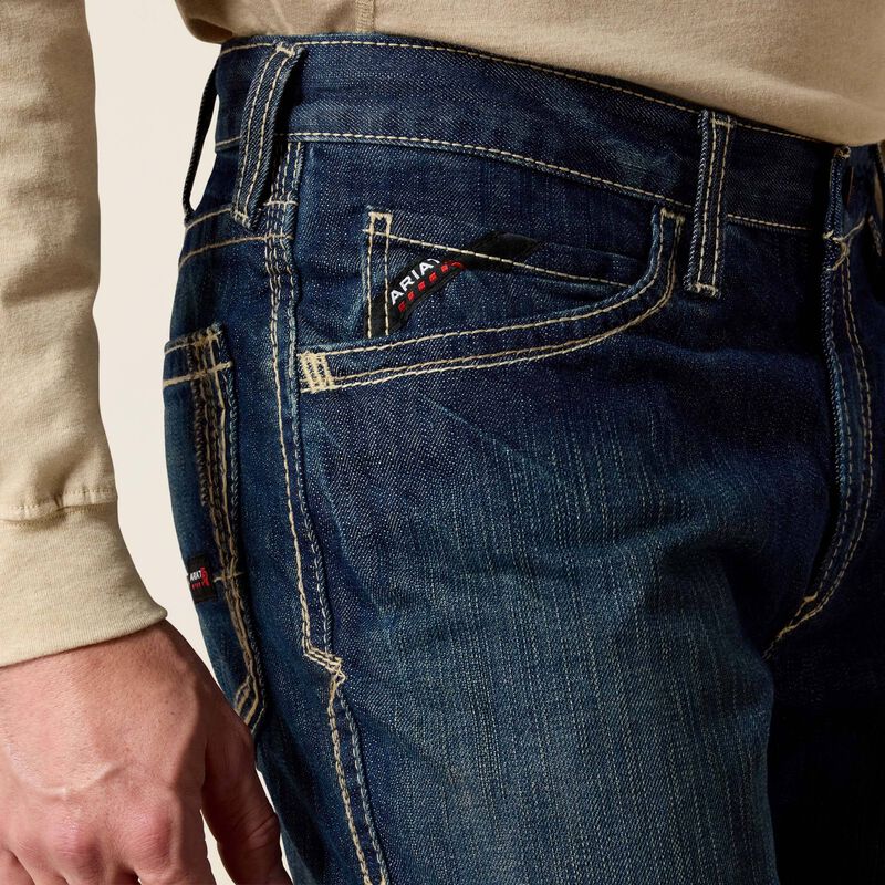 Ariat Mens FR M4 Relaxed Boundary Boot Cut Jean - Shale - 10016174-